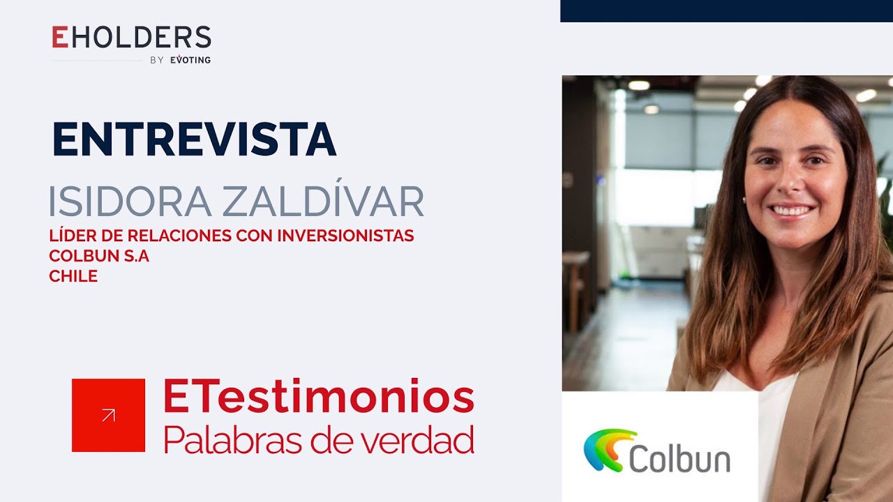 Isidora Zaldívar, Líder de Relaciones con Inversionistas de Colbún
