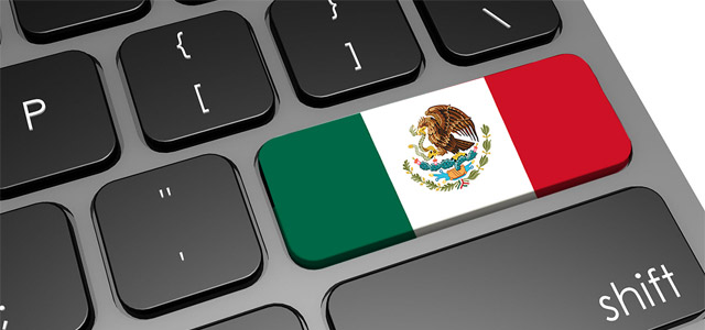 Mexico flag on computer key