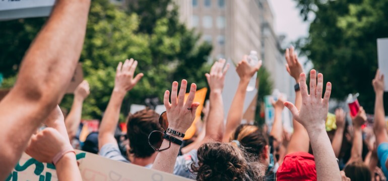 Raised hands