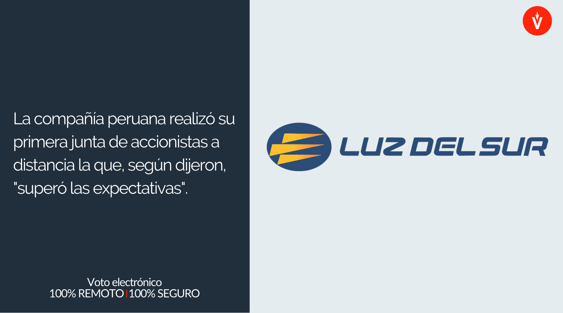 Logo de empresa Luz del Sur, en Perú, con cuña sobre el proceso de votación electrónica con EVoting